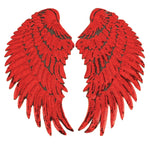 Patch adesive ali di piume con paillettes oro e argento