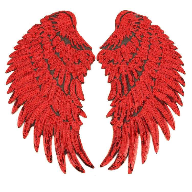 Patch adesive ali di piume con paillettes oro e argento