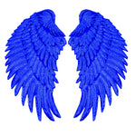 Patch adesive ali di piume con paillettes oro e argento