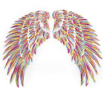 Patch adesive ali di piume con paillettes oro e argento