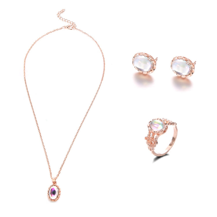 Set gioielli donna con collana e orecchini in cristallo e opale