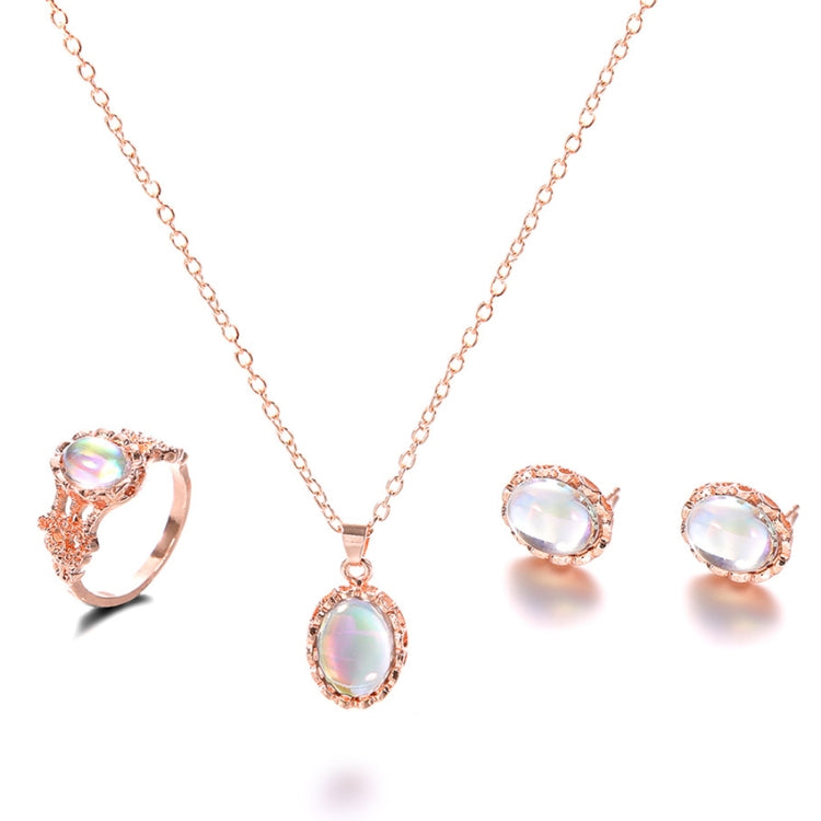 Set gioielli donna con collana e orecchini in cristallo e opale