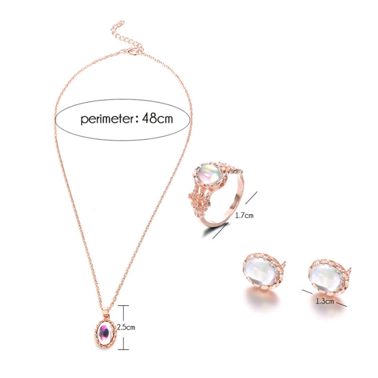 Set gioielli donna con collana e orecchini in cristallo e opale