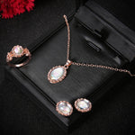 Set gioielli donna con collana e orecchini in cristallo e opale