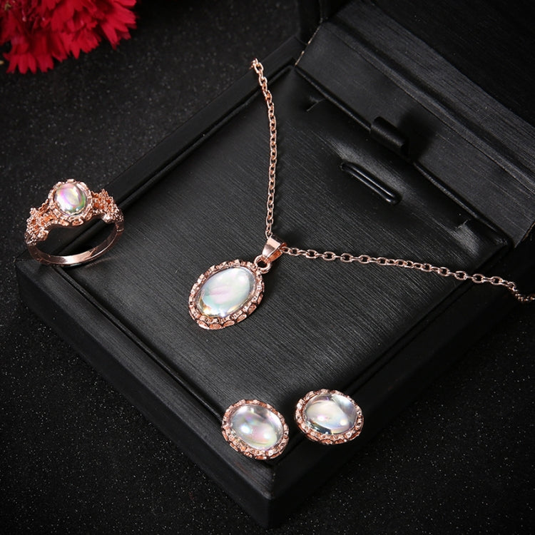 Set gioielli donna con collana e orecchini in cristallo e opale