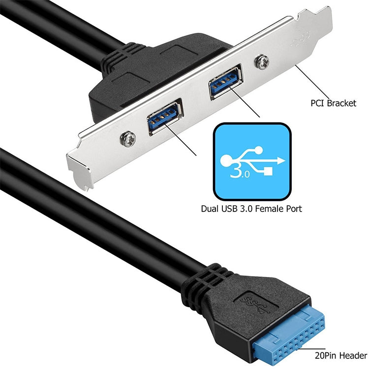 Cavo prolunga USB 3.0 PCI posteriore 50 cm 20 pin