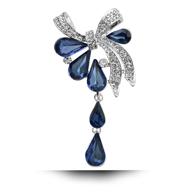 Spilla da donna con gocciolina annodata a farfalla 5,8x3 cm