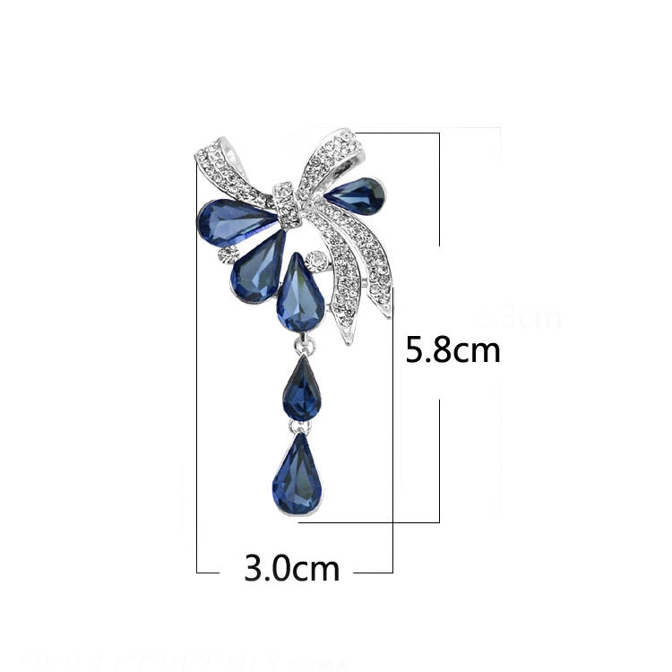 Spilla da donna con gocciolina annodata a farfalla 5,8x3 cm