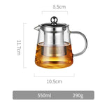 Teiera in vetro con filtro in acciaio inox 450-950ml