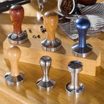 Polvere di caffè integrata con manico in legno massello 12cm