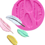 Stampo in silicone a forma di piuma 3 pezzi 9 cm