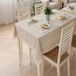 Asciugamano copritavolo in lino e pizzo 90x90-140x220 cm