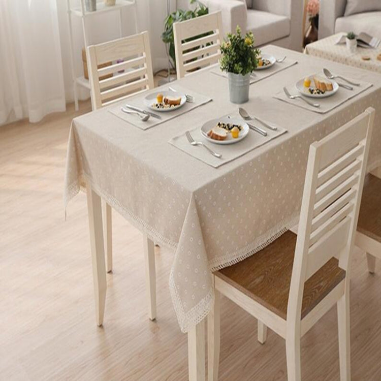 Asciugamano copritavolo in lino e pizzo 90x90-140x220 cm