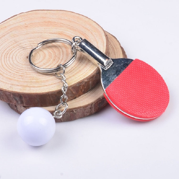 2 Portachiavi in Metallo Forma Racchetta da Ping Pong
