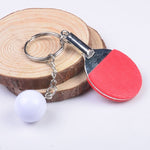 2 Portachiavi in Metallo Forma Racchetta da Ping Pong