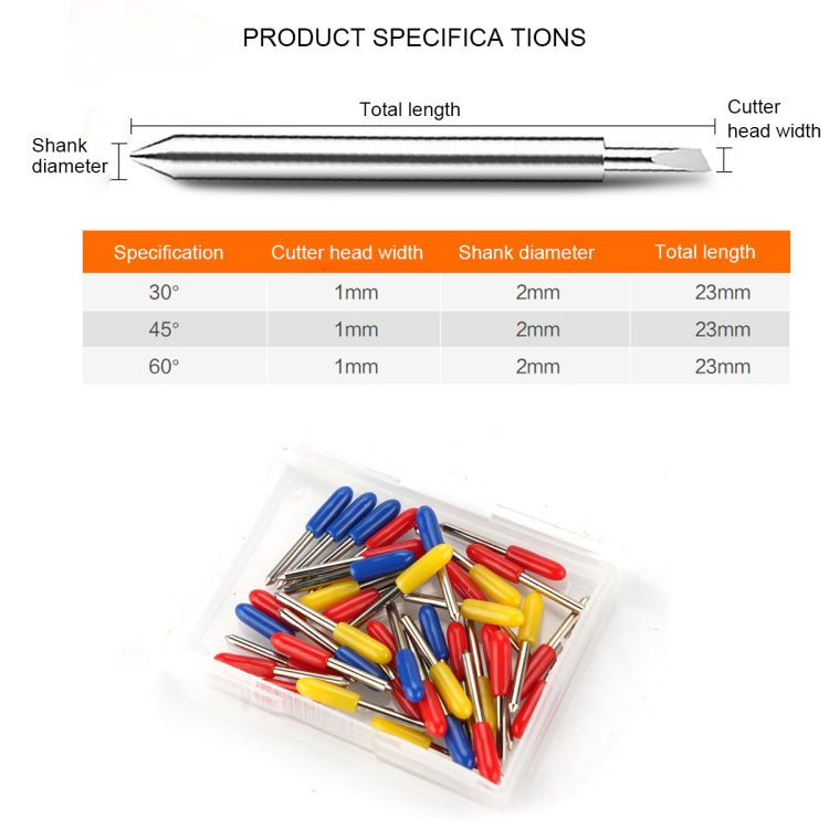 Set 50 strumenti per intaglio lame 30/45/60 gradi