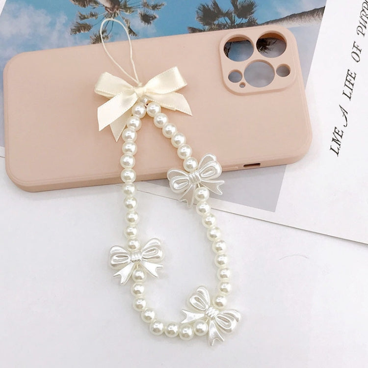 Catena per cellulare con braccialetto di perle a farfalla