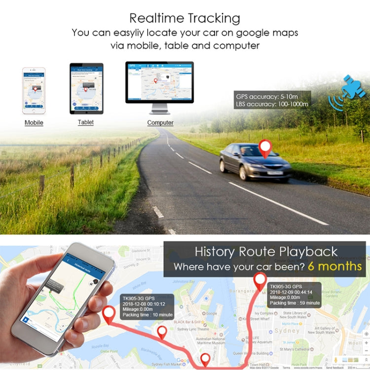 Localizzatore GPS veicolare magnetico LK915 3G in tempo reale