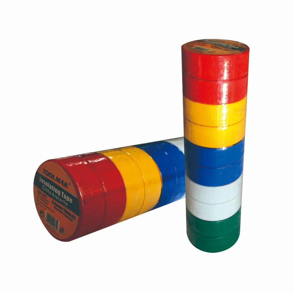 Nastro isolante elettrico colorato 9m - confezione da 10 TMK19086 6901180190861 TL9820
