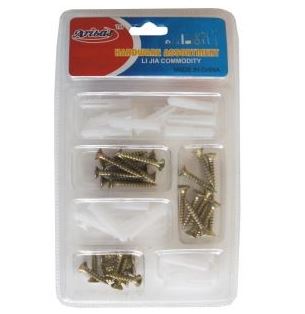 Assortimento di tasselli e viti da 6 mm