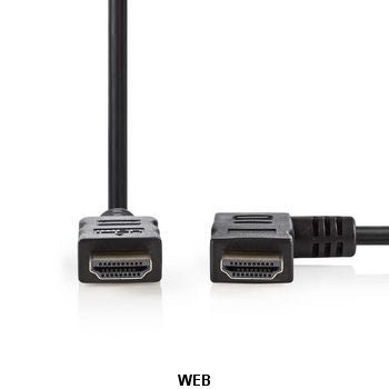 Cavo HDMI alta velocità con Ethernet 2m con connettore angolato a destra nero