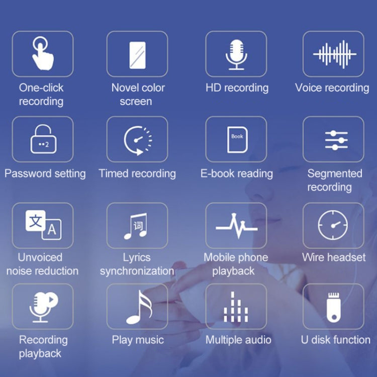 Penna registratore vocale JNN Q33 MP3 da 8GB con riduzione rumore - immagine 11