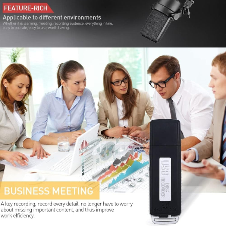 Registratore vocale portatile ricaricabile 8GB USB