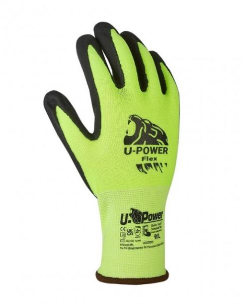 Guanti da lavoro Flex giallo fluo taglia 9 U-Power 8033546515884 UG00005 WB1012