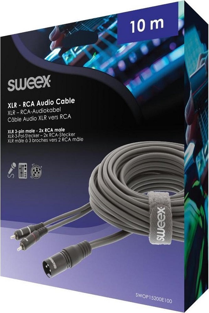 Cavo audio stereo XLR 3 pin maschio - 2x RCA maschio 10m Sweex 6017439579582 SWOP15200E100  WB1095