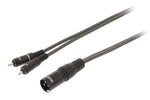 Cavo stereo XLR 3 poli maschio a 2 RCA maschio 3m grigio scuro