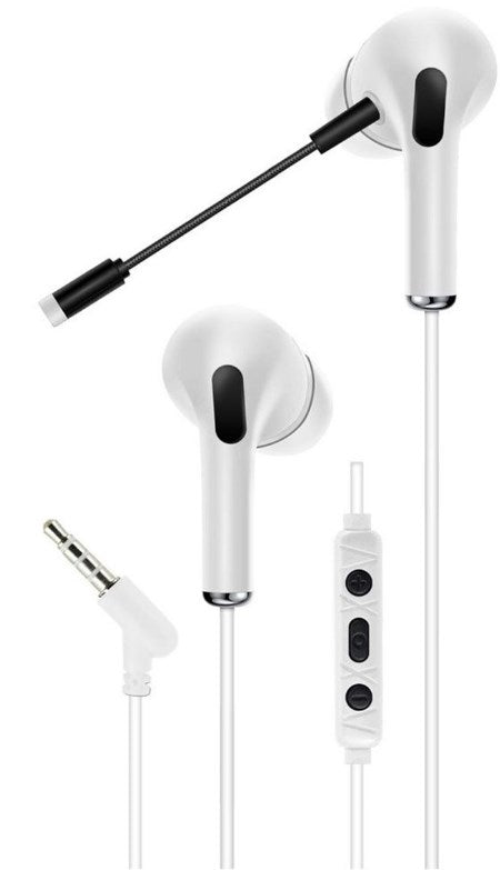 Cuffie auricolari da gioco AKZ-D10 con microfono bianche