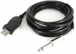 Cavo audio mono jack 6.35mm a USB 3 metri