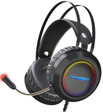Cuffie da gaming con microfono virtual 7.1 e illuminazione LED nero