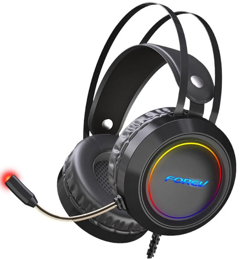 Cuffie da gaming con microfono virtual 7.1 e illuminazione LED nero