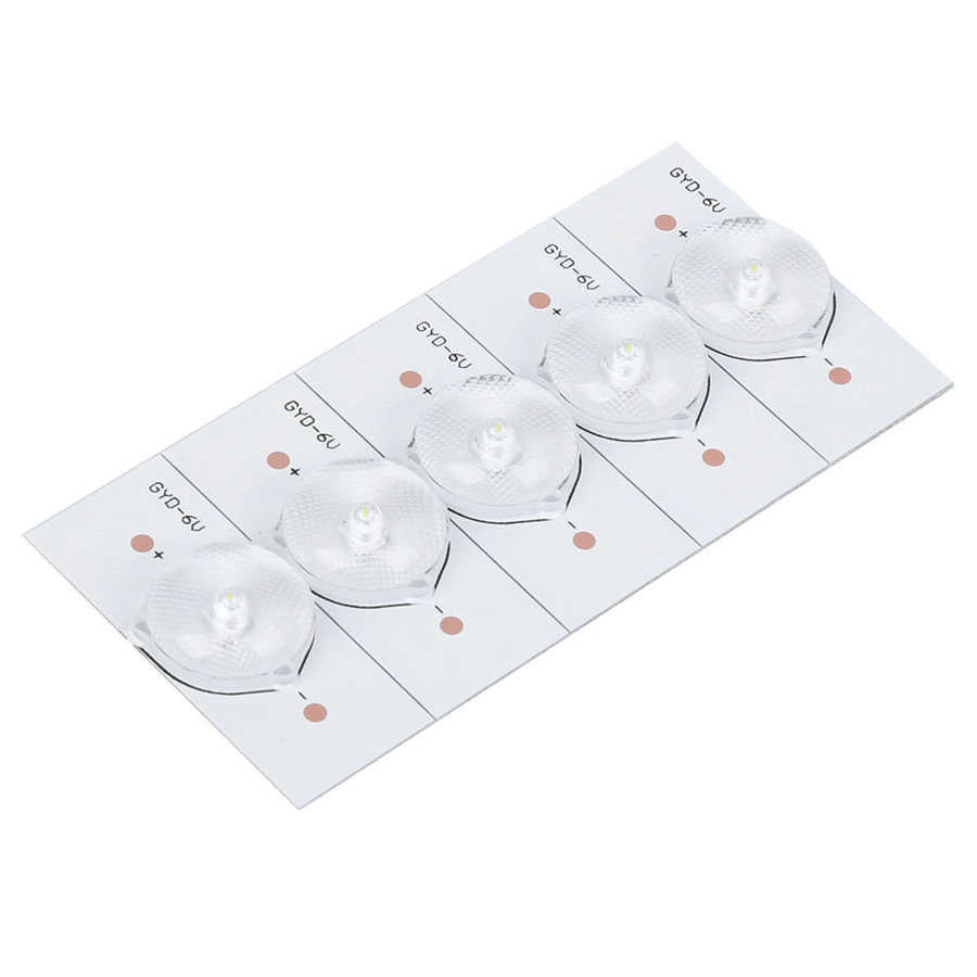 Kit 20 LED SMD 6V bianchi con lente ottica per riparazione TV