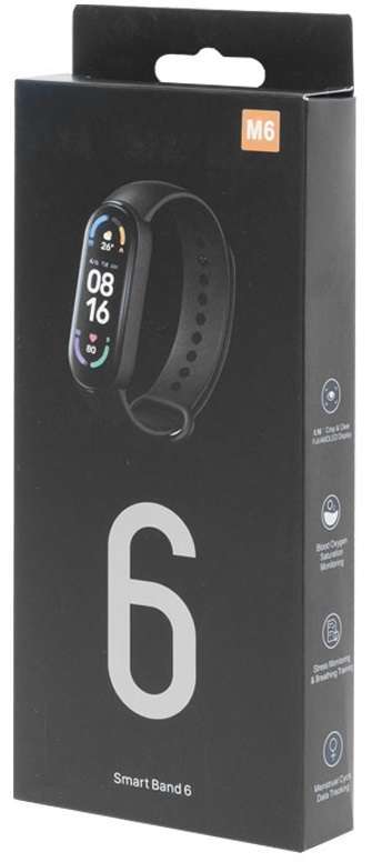 Smartband Bluetooth rilevamento frequenza cardiaca e notifiche M6 WB1878 73068