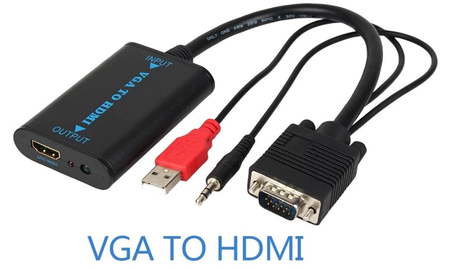 Adattatore VGA a HDMI con audio stereo e supporto 1080P