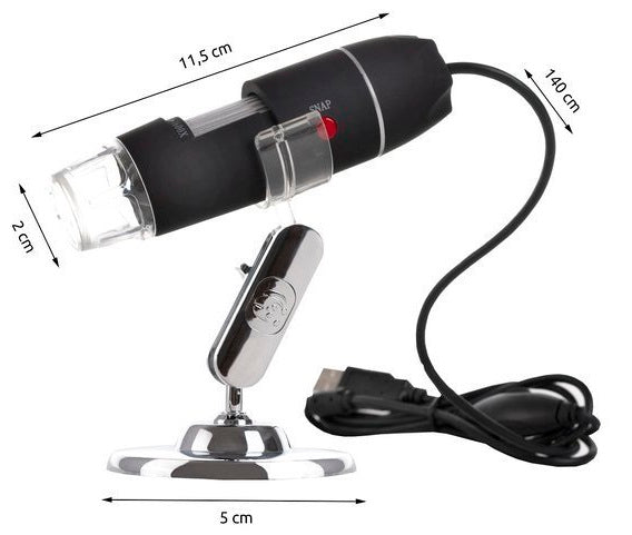 Microscopio digitale USB Iso Trade 1600x con 8 LED regolabili - immagine 2