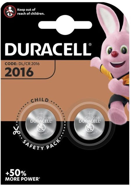 Batteria a bottone al litio 3V CR2016 Duracell  5000394203884 WB343