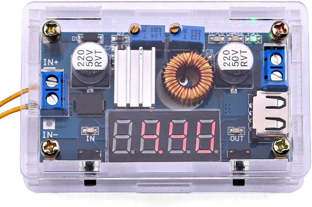 Regolatore di tensione DC 5-36V con display e porta USB