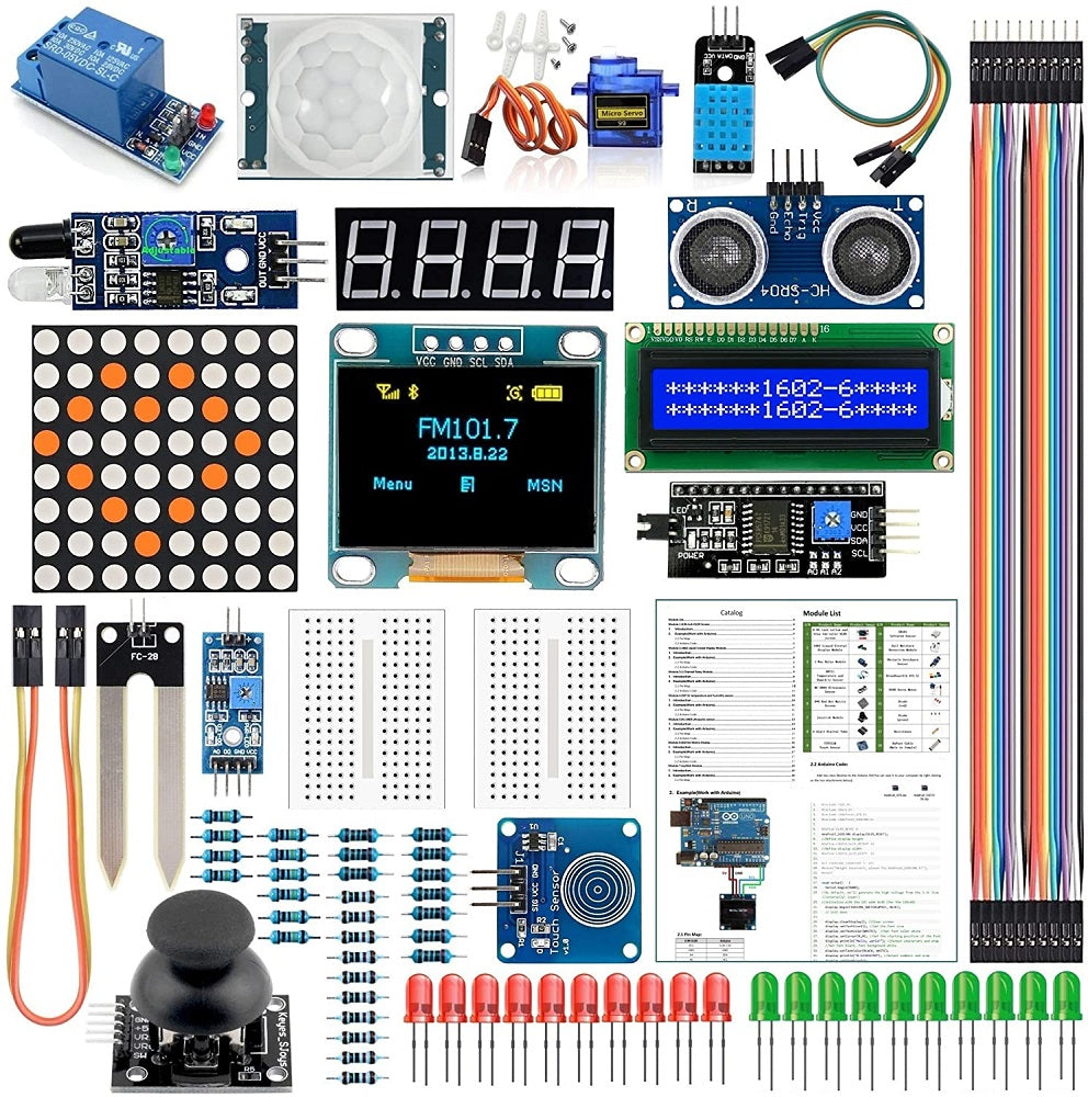Kit Arduino con sensori e moduli per Uno R3, Nano V3.0 e Mega 2560