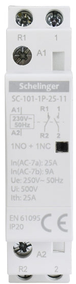 Contattore modulare SC101 1P 25A 1NO+1NC 1 modulo A62-SC-101-1P-25-11 5900280962157 WB496