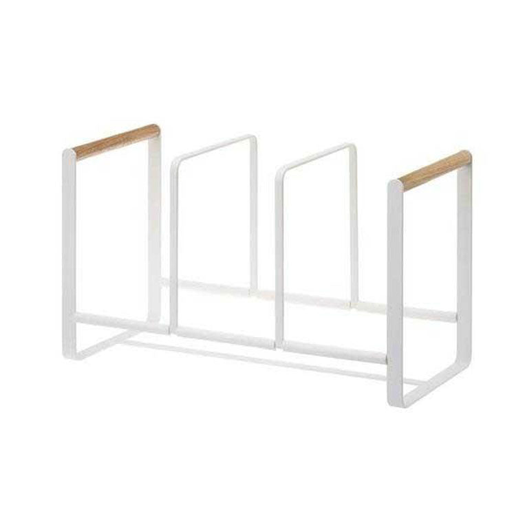 Porta piatti in metallo bianco 34.5x20x16.5 cm