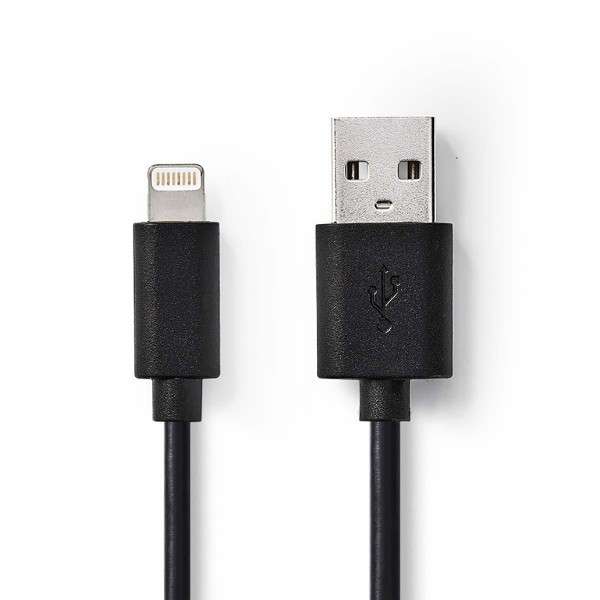 Cavo USB Lightning 25cm nero per ricarica e sincronizzazione