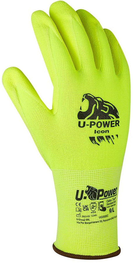Guanti da lavoro Icon giallo fluo taglia 9 U-Power UG00002 80333546515730 WB607