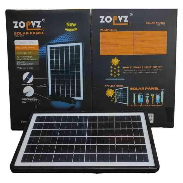 Pannello Solare USB 12W 5V 2.4A ricarica rapida 7867866007122 ZO-712KC WB664