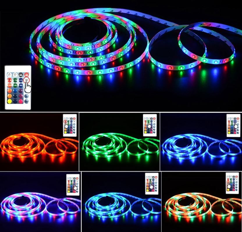 Striscia LED RGB 3m IP65 cavo di alimentazione USB con telecomando 6919478009825 ZXD-982 WB660