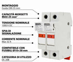 Portafusibile DC Schelinger 2P 10x38 mm 1000 V 32 A con indicatore - immagine 2