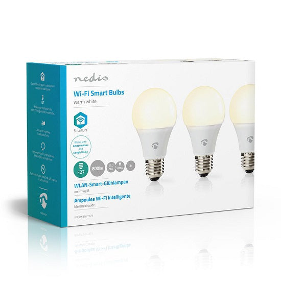 Lampadina LED Smart Wi-Fi 9W Bianco caldo 2700K E27 800 lumen confezione da 3 pezzi
  5412810313242 541281031324 WIFILW31WTE27 ND9050
