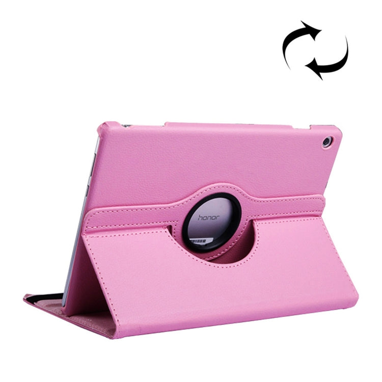 Custodia in pelle con rotazione orizzontale a 360 gradi con texture Litchi per Huawei MediaPad T5 10.1, con supporto, For MediaPad T5 10.1